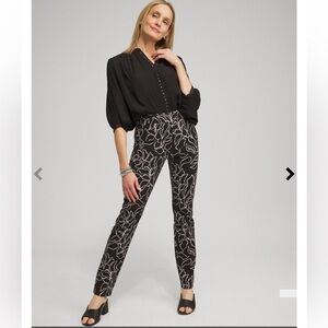 CHICO’S So Slimming Brigette Slim Leg Pant - Black/White - Chico Size 3.5/ US 18